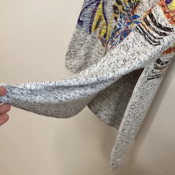 Inoah Top Womens Medium Short Sleeve Knit Tunic Abstract Wearable Art - Picture 6 of 10